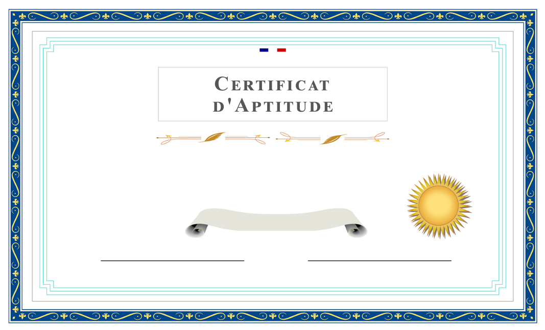 Image certificat d aptitude